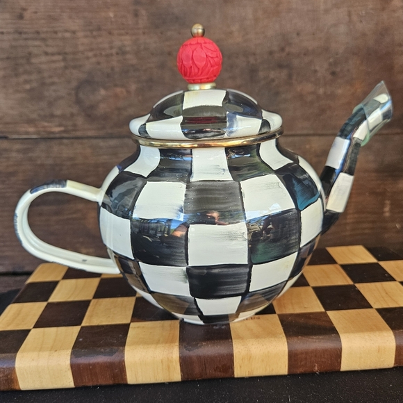 Mackenzie Childs Courtly Check Teapot Service Set - Picture 2 of 13